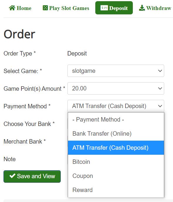 Deposit order